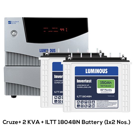 Luminous Cruze  2000 VA Inverter And 150Ah x 2nos Tubular Battery