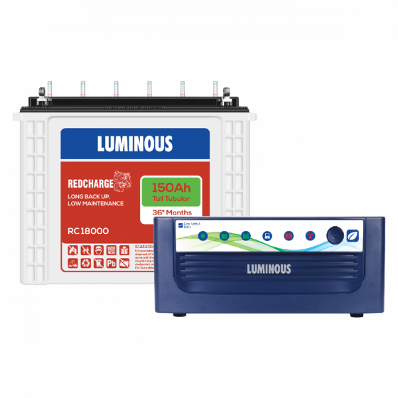 Luminous Eco Volt  1050 Inverter 150Ah Tubular Battery